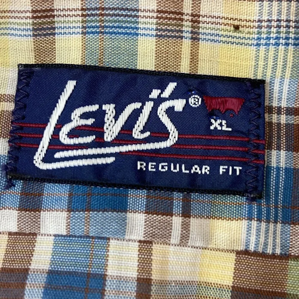 Levis Button Up Shirt Multicolor Plaid Mens Size XL Western‎ Cowboy Ranch Rodeo